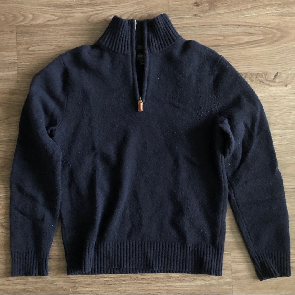 J. Crew Navy Quarter-zip Sweater